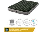 Letto Ad Aria Intex - 2 Persone - 152 X 203 X 25 Cm - Verde - Con Pompa A Pedale Incorporata + Lenzuola Antracite + Cuscino + Federe Molton 2 In 1 + Set Di Riparazione