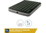 Letto Ad Aria Intex - 2 Persone - 137 X 191 X 25 Cm - Verde - Con Pompa A Pedale Incorporata + Lenzuola Bianche + Set Di Riparazione