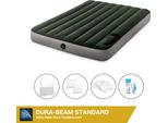 Letto Ad Aria Intex - 2 Persone - 137 X 191 X 25 Cm - Verde - Con Pompa A Pedale Incorporata + Lenzuola Bianche + Cuscino + Federe Molton 2 In 1 + Set Di Riparazione