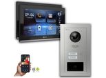 Videocitofono Ip Goliath: 10 Pollici Casa Bifamiliare, Rfid, Argento : 10 Pollici In Nero : Scatola Da Incasso : Connessione Poe 4-Gang Tramite:: Selezione Monitor Poe 4-Gang: 10 Pollici In Nero Scatola Di Montaggio Campanello: Scatola Da Incasso