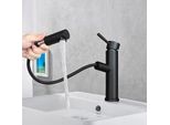 Zmh Rubinetto Bagno Lavabo Miscelatore Lavabo Nero Con Doccia Rubinetti Estraibili Rubinetto Miscelatore Alta Pressione Acqua Fredda Rubinetto Bagno