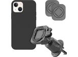 Supporto Per Cellulare Per Auto Accezz Easylock - Custodia Inclusa Per Iphone 13 - Griglia Di Ventilazione - Ruotabile A 360 Gradi - Nero