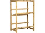 Outsunny Carrello Di Servizio, Carrello Per Barbecue Con 2 Ripiani, Carrello Da Giardino Con Ganci, Tavolo Multifunzionale Da Esterno Con Ruote, Per Giardino, Balcone, Natura, 107 X 65 X 80Cm