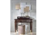 Tavolino Da Toilette Sgabello Consolle Di Lusso In Legno Segretario Marrone Camera Da Letto 2Pcs