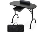Bettizia Tavolo Manicure Pieghevole 90 X 37 X 70 Cm Con Borsa Per Il Trasporto Tavolo Manicure Per Ricostruzione Unghie Con Rotelle Nero