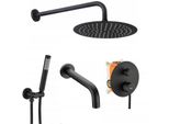 Set Da Vasca-Doccia Da Incasso Rea Lungo Black + Box