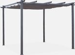 3X3M Pergola, Alluminio, Copertura Scorrevole, Grigio