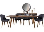 Set Sala Da Pranzo Tavolo+4X Sedie Nero Jvmoebel