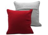 Home Elements Federa Con Bordo, Cotone Riciclato, Rosso + Beige