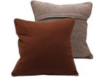 Home Elements Federa Con Bordo 40X40Cm, Cioccolato + Cotone Riciclato