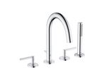 Kludi Nova Fonte Puristic Mitigeur De Bain Et De Douche, Montage Sur Pied, Montage Sur Bord De Carrelage à Quatre Trous, 204250515, 204250515