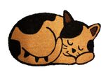 Home Elements Tappetino In Fibra Di Cocco, A Forma Di Gatto, 43X73 Cm