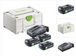 Festool Energy Set 3X Bp 18 Li 3.0 C Batteria 18 V 3.0 Ah / 3000 Mah Li-Ion ( 3X 577658 ) + Caricatore Tcl 6 ( 201135 ) + Systainer