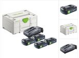 Festool Energy Set 4X Bp 18 Li 3.0 C Batteria 18 V 3.0 Ah / 3000 Mah Li-Ion ( 4X 577658 ) + Caricatore Tcl 6 ( 201135 ) + Systainer