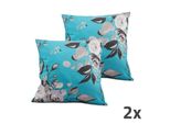 Home Elements Federa 40X40 Cm, Set Di 2, Rosa Blu