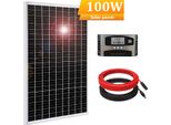 Kit Pannello Solare 100W 12V Caricatore Modulo Solare Regolatore Di Carica Per Caravan Campeggio Barca 0% Iva