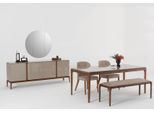 Set Sala Da Pranzo Gruppo Da Pranzo Tavolo 4X Sedie Panca Credenza Specchio Set Da 8 Pezzi