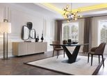 Set Da Pranzo Tavolo Tavolo 4X Sedie Credenza Specchio 7 Pezzi Jvmoebel