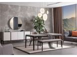 Set Sala Da Pranzo Tavolo 2X Sedie Credenza Specchio Panca 6 Pezzi Jvmoebel