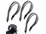 Confezione Da 3 Tensori Per Bagagli Da Bicicletta Da 65 Cm | Cinghia Di Tensionamento Per Portapacchi | Cinghia Per Bagagli Con 2 Ganci | Tensore Per Bagagli Bianco-Nero - Expander | Cinghia Per Bicicletta Con Corda Di Tensionamento Per Assicurare Il Carico