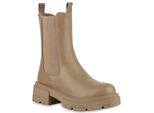 Van Hill Stivali Con Plateau Leggermente Foderati Da Donna Scarpe Con Suola Profilata 840576, Colore: Khaki, Taglia: 37