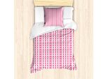 Abakuhaus Set Copripiumino Geometrico A Rombi Per Letti Singoli, Pinkish Argyle, Antiacaro, Adatto A Chi Soffre Di Allergie, Con Federa, 135 Cm X 200 Cm - 80 X 80 Cm, Rosa Pastello