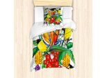 Abakuhaus Set Copripiumino Esotico Per Letti Singoli, Fiori E Uccelli, Antiacaro, Adatto A Chi Soffre Di Allergie, Con Federa, 135 Cm X 200 Cm - 80 X 80 Cm, Multicolore