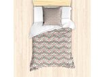 Abakuhaus Set Copripiumino Per Letto Singolo, Motivo Floreale Colorato E Vivace, Antiacaro E Anallergico, Con Federa, 135 Cm X 200 Cm - 80 X 80 Cm, Rosa Pallido E Verde Alloro