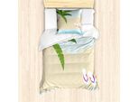 Abakuhaus Set Copripiumino Con Motivo Grafico Per Letti Singoli, Infradito Sulla Costa, Antiacaro, Adatto A Chi Soffre Di Allergie, Con Federa, 135 Cm X 200 Cm - 80 X 80 Cm, Multicolore