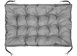 Cuscino Da Giardino Aio Cuscino Per Mobili Da Giardino Trapuntato Impermeabile 120X80 Cm Con Bordo Alto Grigio