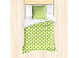 Abakuhaus Set Copripiumino A Quadrifoglio Per Letti Singoli, Motivo Luck, Antiacaro, Adatto A Chi Soffre Di Allergie, Con Federa, 135 Cm X 200 Cm - 80 X 80 Cm, Verde Mela Verde Lino