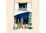 Abakuhaus Set Copripiumino Per Letto Singolo Elf, Schneien Wald Und Kinder, Antiacaro, Adatto A Chi Soffre Di Allergie, Con Federa, 135 Cm X 200 Cm - 80 X 80 Cm, Multicolore