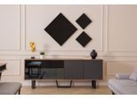 Set Sala Da Pranzo Di Design 4 Pezzi Credenza Con 3X Specchio Stile Moderno Nuovo