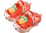 Zoccoli Per Bambini Scarpe Da Bagno Pantofole Pantofola Happy Carrots Rosa Taglia 28/29