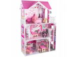 4Iq Casa Delle Bambole In Legno Lola 80X35X119,5 Cm Con Alzata E Accessori