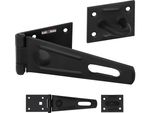 Kotarbau® Hasp 150 X 75 Mm Serratura Con Catenaccio Acciaio Verniciato A Polvere Haspe Nero Serratura Di Sicurezza Scrocco Per Cancello Scrocco Per Cancello Da Giardino Scrocco Per Porta Meccanismo Di Chiusura Bloccabile