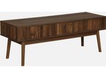 Mobile Tv Scandinavo A 2 Ante Effetto Legno, 115Cm, Marrone Scuro Naturale