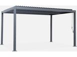 Pergola Bioclimatica 3X4M In Alluminio E Acciaio, Lame Orientabili , Antracite
