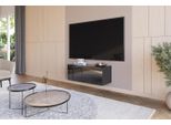 Hajduk Furniture Mobile Tv Sospeso Porta Tv Nero Lucido 90 Cm Push To Open Senza Maniglie Moderno Per Salotto Fino A 40 Pollici 90X35X40 Cm