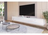 Hajduk Furniture Mobile Tv Sospeso Porta Tv Bianco Lucido 270 Cm Push To Open Senza Maniglie Moderno Per Salotto Fino A 85 Pollici 270X35X40 Cm