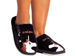 Pantofole Da Donna Pantofole Invernali In Peluche Calde E Leggere Pantofole Unicorno Nero Taglia 36-37