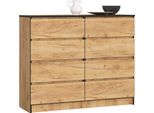Akord Cassettiera Con Cassetti In Rovere Craft 120X40X99 Cm