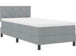 Vidaxl Letto Boxspring Con Materasso Led Grigio Chiaro 90 X 190 Cm Tessuto