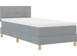 Vidaxl Led Letto A Molle Con Materasso Grigio Chiaro 90 X 190 Cm Tessuto
