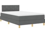 Vidaxl Led Letto A Molle Con Materasso Grigio Scuro 120 X 190 Cm Tessuto
