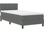 Vidaxl Letto Boxspring Con Materasso Con Led Grigio Scuro 90 X 200 Cm Tessuto