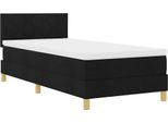 Vidaxl Led Letto A Molle Con Materasso Nero 90 X 190 Cm Tessuto