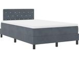 Vidaxl Led Letto A Molle Con Materasso Grigio Scuro 120 X 200 Cm In Velluto