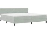 Vidaxl Led Letto A Molle Con Materasso Grigio Chiaro 200 X 200 Cm In Velluto