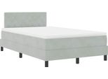 Vidaxl Led Letto A Molle Con Materasso Grigio Chiaro 120 X 200 Cm In Velluto